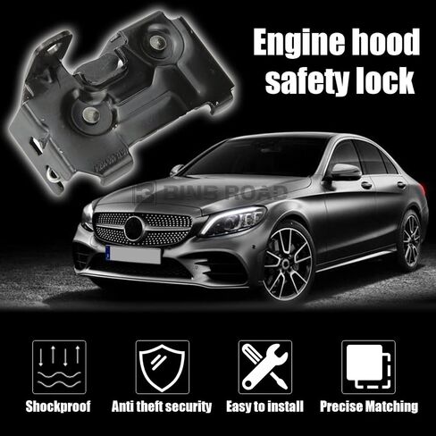 Hood Safety Catch Latch Lock 2048800260 متوافق مع Mercedes Benz AMG C300 E350 E400 GLK250 GLK350 | C43 C63 2015-2018،2pcs in Saudi Arabia
