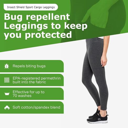 Shield Sport Cargo Legging - Cotton Spandex Leggings with Built-in Permethrin for Biting Insect Protection in Saudi Arabia