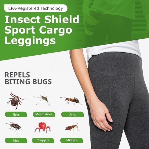 Shield Sport Cargo Legging - Cotton Spandex Leggings with Built-in Permethrin for Biting Insect Protection in Saudi Arabia