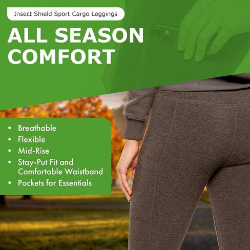 Shield Sport Cargo Legging - Cotton Spandex Leggings with Built-in Permethrin for Biting Insect Protection in Saudi Arabia
