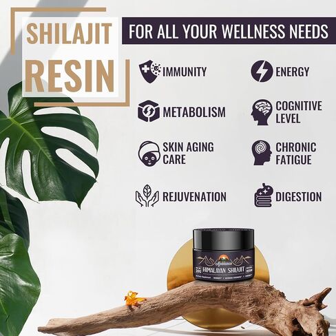 Ajoblanco 600mg Shilajit Pure Himalayan Organic Shilajit Resin - Himalayan Shilajit Resin with Organic Ayurvedic Blend in High Potency for Energy, Strength & Immunity, 30 Grams in Saudi Arabia