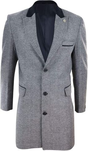 موقع Motslothing.com جاكيت رجالي طويل 3/4 من نسيج التويد متعرج, متعدد الألوان, S in Kuwait