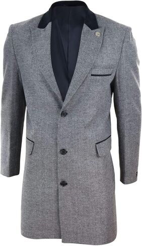 موقع Motslothing.com جاكيت رجالي طويل 3/4 من نسيج التويد متعرج, متعدد الألوان, S in Kuwait