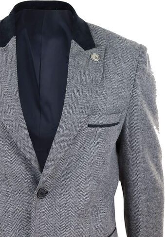 موقع Motslothing.com جاكيت رجالي طويل 3/4 من نسيج التويد متعرج, متعدد الألوان, S in Kuwait