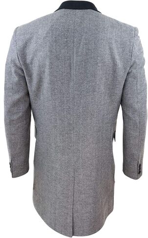 موقع Motslothing.com جاكيت رجالي طويل 3/4 من نسيج التويد متعرج, متعدد الألوان, S in Kuwait