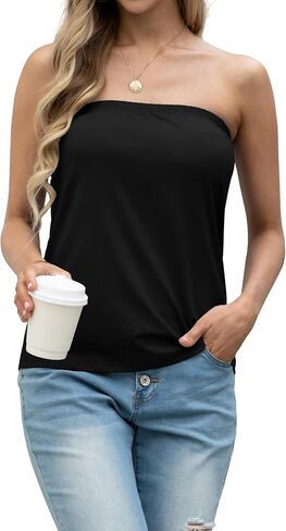 IWOLLENCE Women's Floral Tube Tops Casual Summer Backless Strapless Top Sleeveless Bandeau Tanks Shirt in Saudi Arabia