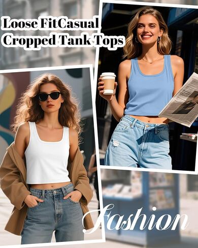 Huukeay 3 Pack Tops Cotton Crops Tops Scoop Drick Neck Strafl Fit Fit Tank Tops Croped Screat Sanks Summer Stirts Basic in Kuwait