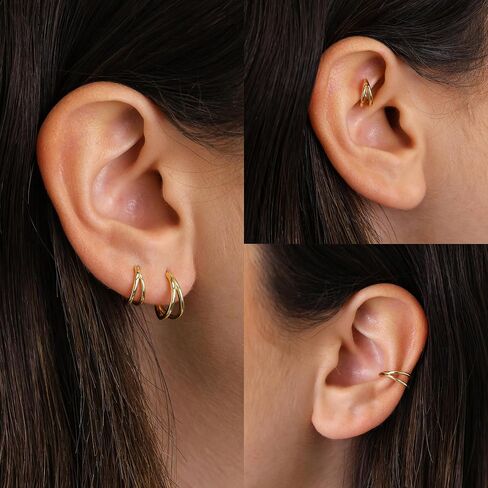 Nose Rings for Women 16G Septum rings Gold Star Clicker Hoops Daith Hoop Spikes Chain Nose Ring for Women Men Silver Piercing Jewelry in Saudi Arabia