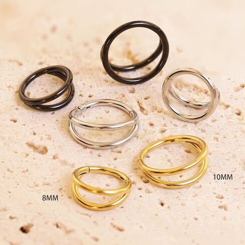 Nose Rings for Women 16G Septum rings Gold Star Clicker Hoops Daith Hoop Spikes Chain Nose Ring for Women Men Silver Piercing Jewelry in Saudi Arabia