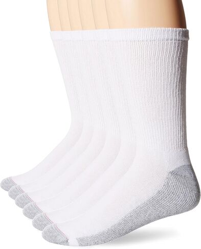 Hanes Men's ComfortBlend Crew Socks (Pack of 6), White, 6-12 in Saudi Arabia