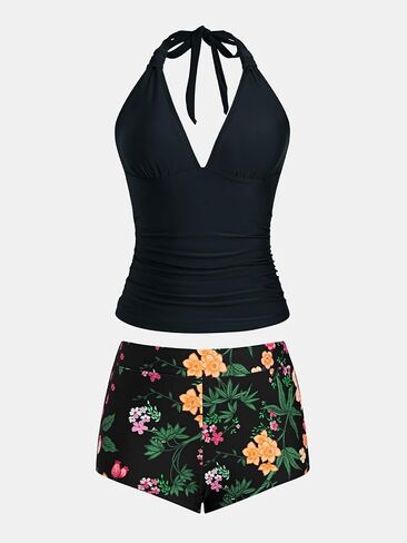 Cupshe Women’s Tankini يضع قطعتين من ملابس السباحة عالية الخصر in Kuwait