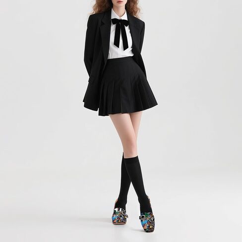 Women's Platform Chunky High Heel Loafers Patent Leather Buckle Pumps Office Dress Shoes in Saudi Arabia