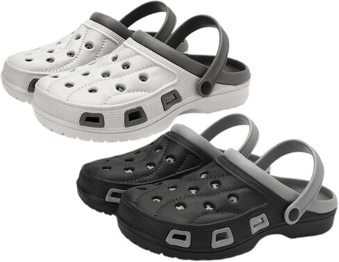 ShadowFax 2 Pairs Slip-on Arch Support Garden Clogs Shoes for Men and Women Indoor Outdoor Walking Slippers in Kuwait