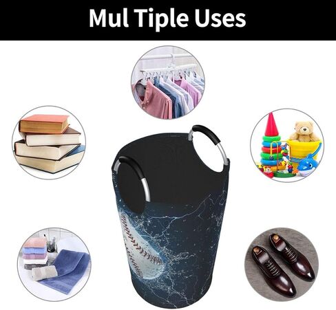 Dujiea 82l X-Large Laundry Basket Tall, Rose Unicorn Collapsible Laundry Hampers with Aluminium Handles Big Clothes Basket Kids Laundry Bin Round Storage Basket for Dorm Room in Kuwait