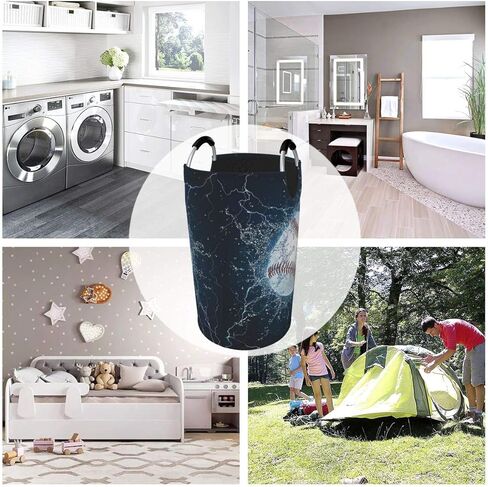 Dujiea 82l X-Large Laundry Basket Tall, Rose Unicorn Collapsible Laundry Hampers with Aluminium Handles Big Clothes Basket Kids Laundry Bin Round Storage Basket for Dorm Room in Kuwait