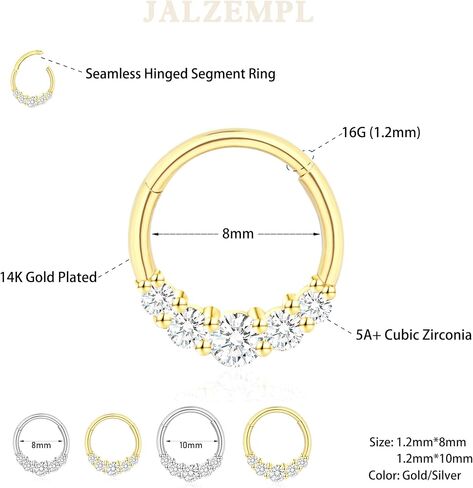Nose Rings for Women 16G Septum rings Gold Star Clicker Hoops Daith Hoop Spikes Chain Nose Ring for Women Men Silver Piercing Jewelry in Saudi Arabia