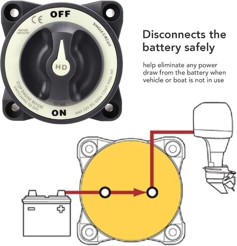 Interruptor 600a مفتاح بطارية البحر الأزرق ، محدد البطارية تبديل البطارية طاقة البطارية Itor S Marine Master Battery Switch 600a 32V دائرة واحدة في مفتاح Kill Kill Off Power للقارب البحري RV in Saudi Arabia