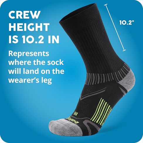 Balega Enduro Arch Support Performance Crew Athletic Running Socks for Men and Women (1 Pair), Black, Medium in Kuwait