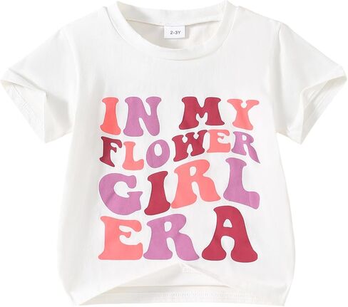 Kids Girl in My Flower Girl Era Shirt Wedding Party Clothes Wedding Souvenir Gift in Saudi Arabia