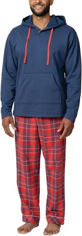 PajamaGram Mens Flannel Pajamas Sets - Pajamas for Men, Hoodie Top in Saudi Arabia