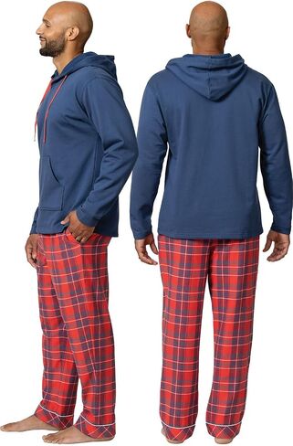 PajamaGram Mens Flannel Pajamas Sets - Pajamas for Men, Hoodie Top in Saudi Arabia