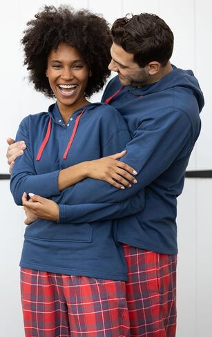 PajamaGram Mens Flannel Pajamas Sets - Pajamas for Men, Hoodie Top in Saudi Arabia