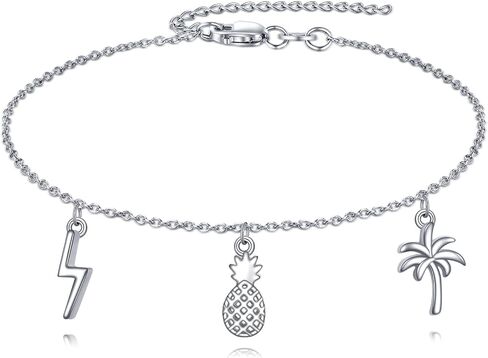 TIGER RIDER Heart Charm/Butterfly/Ballerina Dancer/Pineapple/Four Leaf Clover/Horseshoe/Pet Paw/Dragonfly Bar 925 Sterling Silver Bracelet Gift for Women in Saudi Arabia