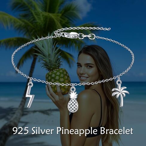 TIGER RIDER Heart Charm/Butterfly/Ballerina Dancer/Pineapple/Four Leaf Clover/Horseshoe/Pet Paw/Dragonfly Bar 925 Sterling Silver Bracelet Gift for Women in Saudi Arabia