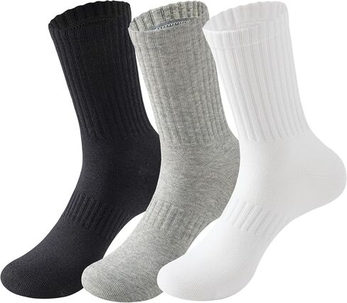 MAGIARTE Womens Athletic Cotton Crew Socks (no cushion) Moisture Wicking Breathable Sports Casual Socks for Women 3/5-PACK in Kuwait
