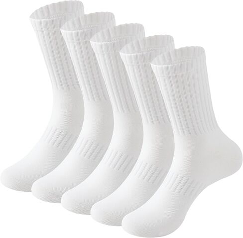 MAGIARTE Womens Athletic Cotton Crew Socks (no cushion) Moisture Wicking Breathable Sports Casual Socks for Women 3/5-PACK in Kuwait