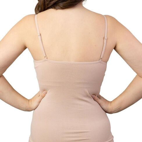 Women's Seamless V-Neck with Lace Trim Slim-Fit Camisole, Wireless Removable Padded Tank Top for Everyday Wear in Saudi Arabia