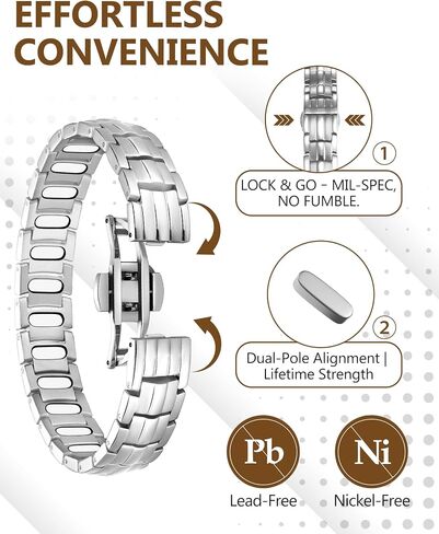 Feraco Magnetic Therapy Bracelet for Men - 5X Strength Titanium Steel Bracelet with 3800 Gauss Magnets in Saudi Arabia