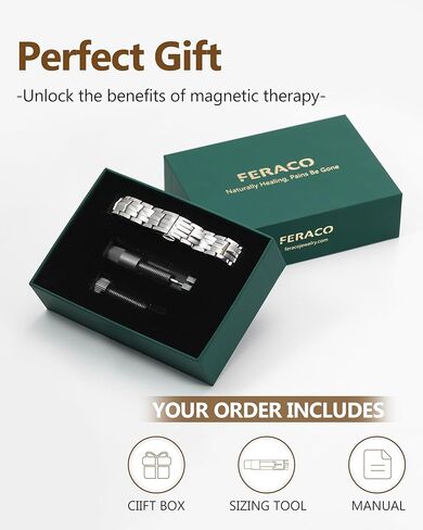 Feraco Magnetic Therapy Bracelet for Men - 5X Strength Titanium Steel Bracelet with 3800 Gauss Magnets in Saudi Arabia