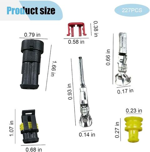 20 Kits 2 Pin Electrical Wire Connectors, Waterproof Male Female Terminal 2 Way Wire Connector Plug Kit, Automotive Electrical Connectors for Motorcycle Car Truck Boat Marine (2 pin) in Saudi Arabia