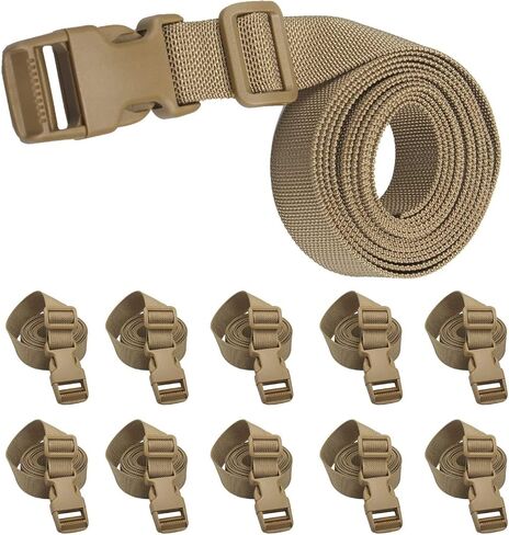 XTACER 1-Inch Molle Backpack Accessory Strap Luggage Straps Cover Strap Sleeping Bag Strap with Buckle (Pack of 10) (60-inches, Black) in Saudi Arabia