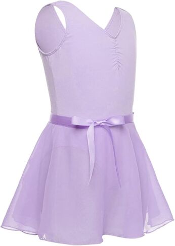 TiaoBug Kids Girls Ballet Tutu Dress Dancewear Camisole Leotards with Mesh Wrap Skirt Lyrical Dance Dress Outfits in Kuwait