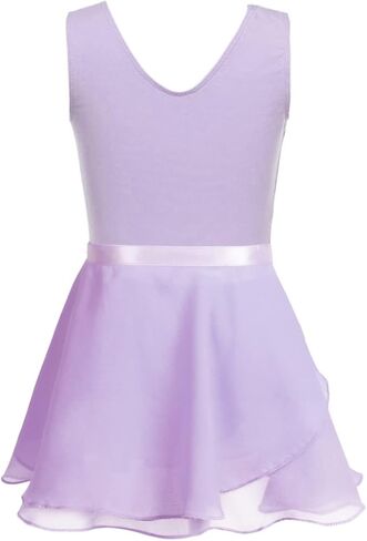 TiaoBug Kids Girls Ballet Tutu Dress Dancewear Camisole Leotards with Mesh Wrap Skirt Lyrical Dance Dress Outfits in Kuwait