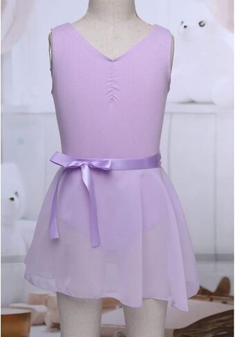 TiaoBug Kids Girls Ballet Tutu Dress Dancewear Camisole Leotards with Mesh Wrap Skirt Lyrical Dance Dress Outfits in Kuwait