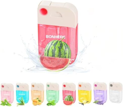 4 Pcs Hydrating Hand Sanitizer Spray, 4 Scents, 5.2 FL. OZ. Portable Sanitizer Spray for Travel Size, 500-Sprays Each Multi-Flavor (4Pcs.) in Saudi Arabia