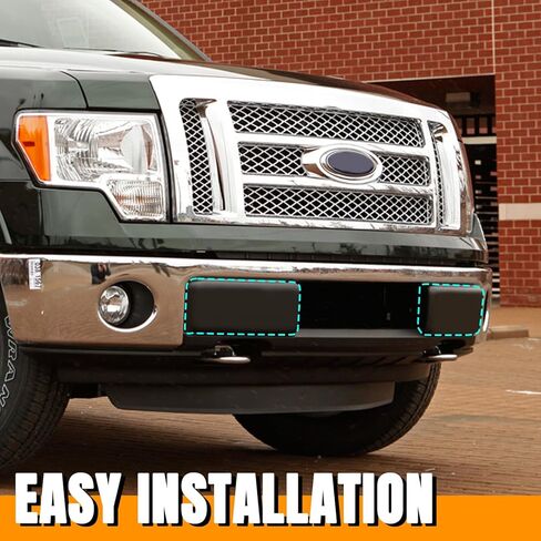 مجموعة غلاف مركزية من Haka Front More Pumper Ford F150 2009-2014 ، مصبغة مصد أمامي بلاستيكي سوداء وغطاء من وسادات نهاية الصدمات الأمامية. (3pcs) in Saudi Arabia