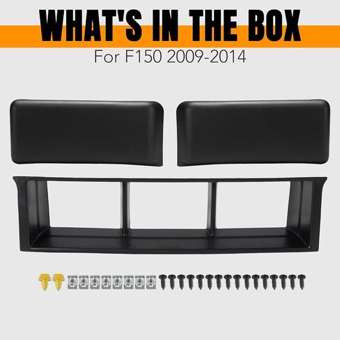 مجموعة غلاف مركزية من Haka Front More Pumper Ford F150 2009-2014 ، مصبغة مصد أمامي بلاستيكي سوداء وغطاء من وسادات نهاية الصدمات الأمامية. (3pcs) in Saudi Arabia