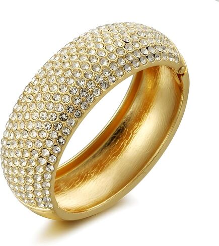 Gold Chunky Bangles Bracelets for Women Pearl/Rhinestone Cuff Bracelets Wedding Prom Bangles Jewelry in Saudi Arabia