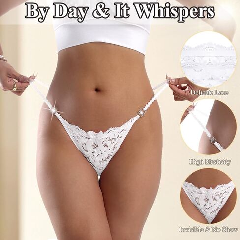 2Pack Women G-String Thongs T Back Low Rise Lace Panties Funny Thongs with Letters Cute Sexy Underwear in Saudi Arabia