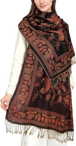 Achillea Reversible Festival Pashmina Rave Scarf, Shawls and Wraps for Evening Dress, Indian Scarves for Women in Kuwait