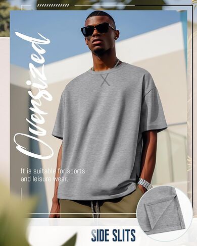 Neer 3 Pack Men's Oversized Cotton T Shirts Lightweight Crew Neck Tees Short Sleeve Loose Fit Tops Soft Casual Basic Blouse in Kuwait