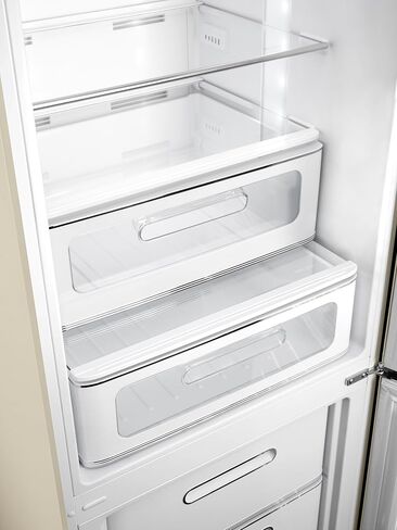 Smeg FAB32 50's Retro Style Aesthetic Bottom Freezer Refrigerator with 11.17 Cu Total Capacity, Multiflow Cooling System, Adjustable Glass Shelves 24-Inches, Pastel Green Left Hand Hinge in Saudi Arabia