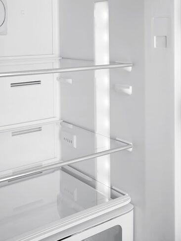 Smeg FAB32 50's Retro Style Aesthetic Bottom Freezer Refrigerator with 11.17 Cu Total Capacity, Multiflow Cooling System, Adjustable Glass Shelves 24-Inches, Pastel Green Left Hand Hinge in Saudi Arabia