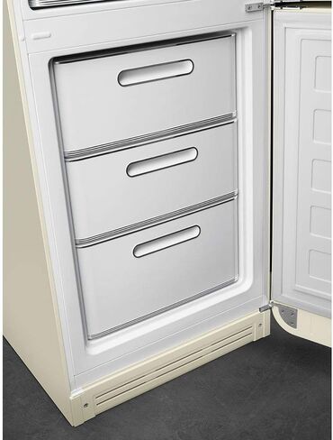 Smeg FAB32 50's Retro Style Aesthetic Bottom Freezer Refrigerator with 11.17 Cu Total Capacity, Multiflow Cooling System, Adjustable Glass Shelves 24-Inches, Pastel Green Left Hand Hinge in Saudi Arabia