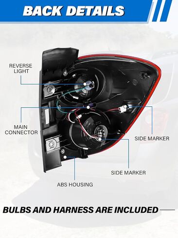 Tail Light Assembly Compatible with Chevy Equinox 2016 2017 Taillights Halogen Type, Factory-OE-Style Brake Rear Lamp Replacement for GM2800279 23399181, Left Driver Side in Kuwait