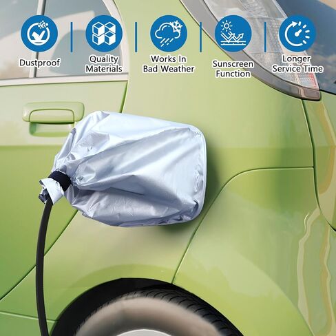 EV Charger Plug Port Cover, Waterproof Outdoor Electric Car Charger Plug Cover Rain Sun UV Snow All Weather Protection, Magnetic Adhesion Charger Cover for Electric Vehicles (Black) in Saudi Arabia
